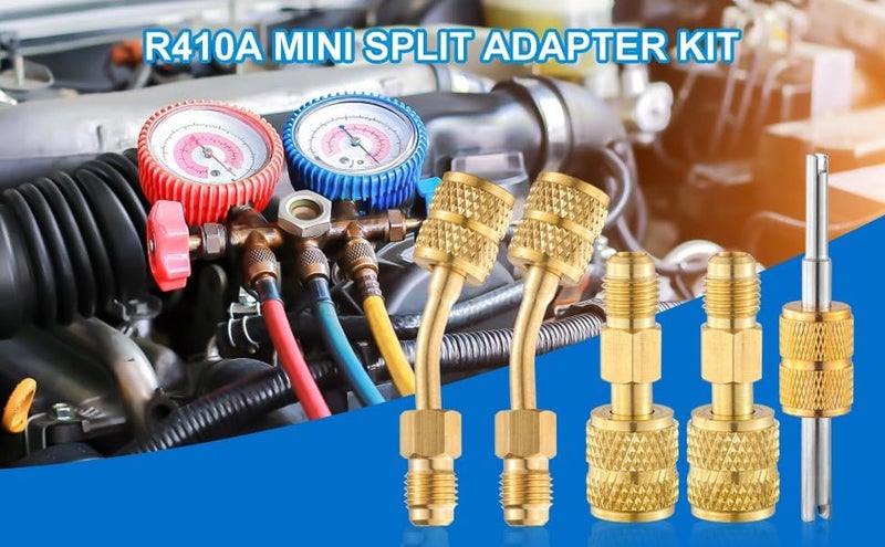 Tigbear R410A Mini Split Adapters, R410A Adapter Kit, R410A Charging Vacuum Port Connector with 5/16" Female to 1/4" Male, R410A Vacuum Pump Adapters for HVAC Refrigerant System - Image 5
